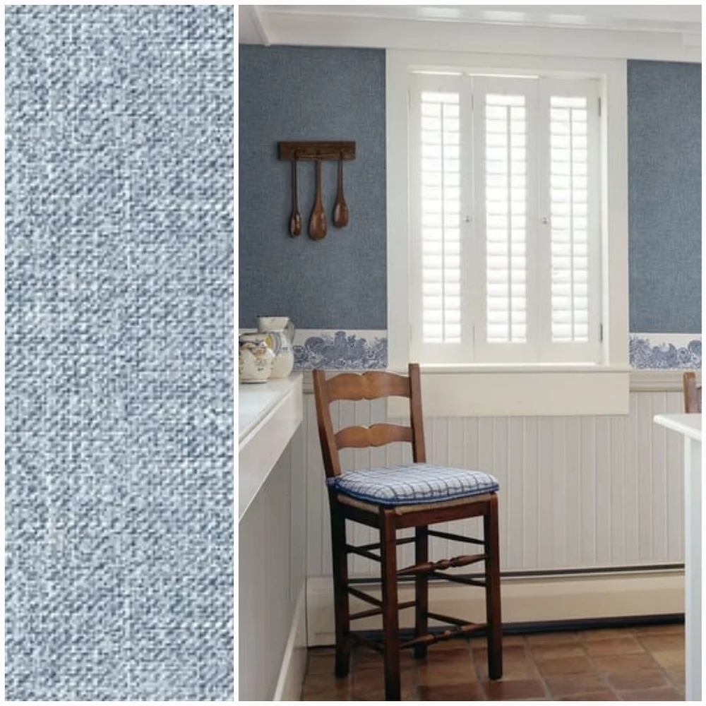 Wallpaper Waylon Faux Fabric Blue